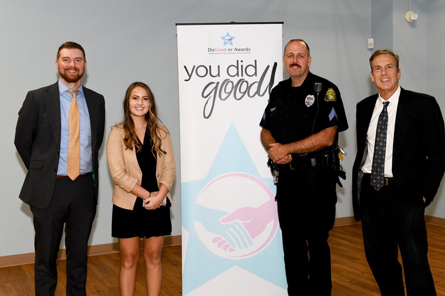 Ofc. Desiree Palmer of the Frederick City Police Department receives the 2019 Public Service Do-Gooder Award